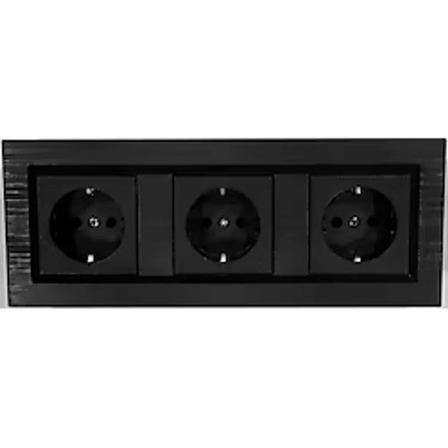 Ovivo Quantum Siyah Topraklı Priz+Priz+Priz 3'Lü Set