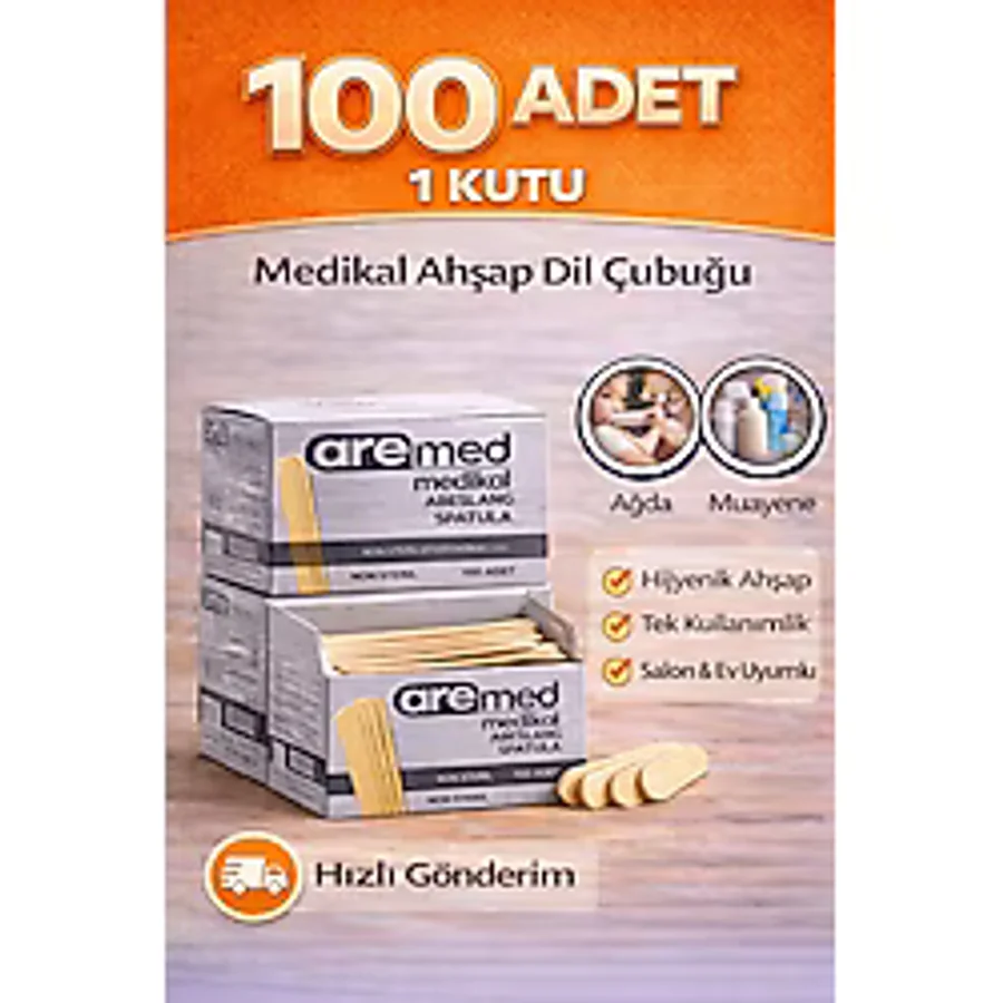 Owersea 100 Adet Marka Abeslang Tahta Dil Çubuğu Basacağı - Ağda Spatulası