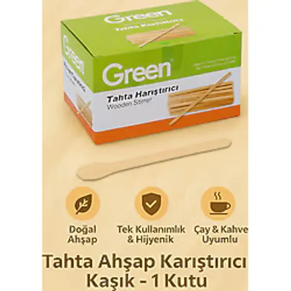 Owersea ahta Ahşap Karıştırıcı Kaşık - Çay & Kahve İçin 1 Kutu (Tek Kullanımlık, Doğal)