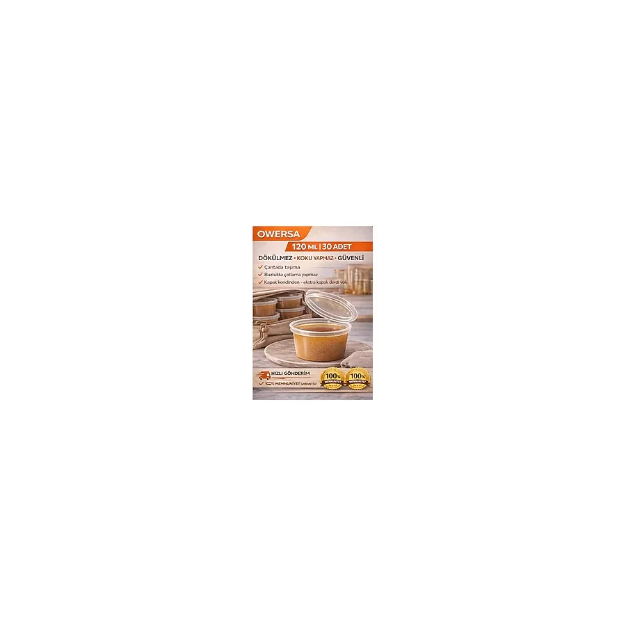 Owersea Sızdırmaz kap 50 ADET 120 ml Mini Saklama Kabı Sosluk Buzluk Kabı, Et Suyu, Kemik Suyu, Sos Kabıxx