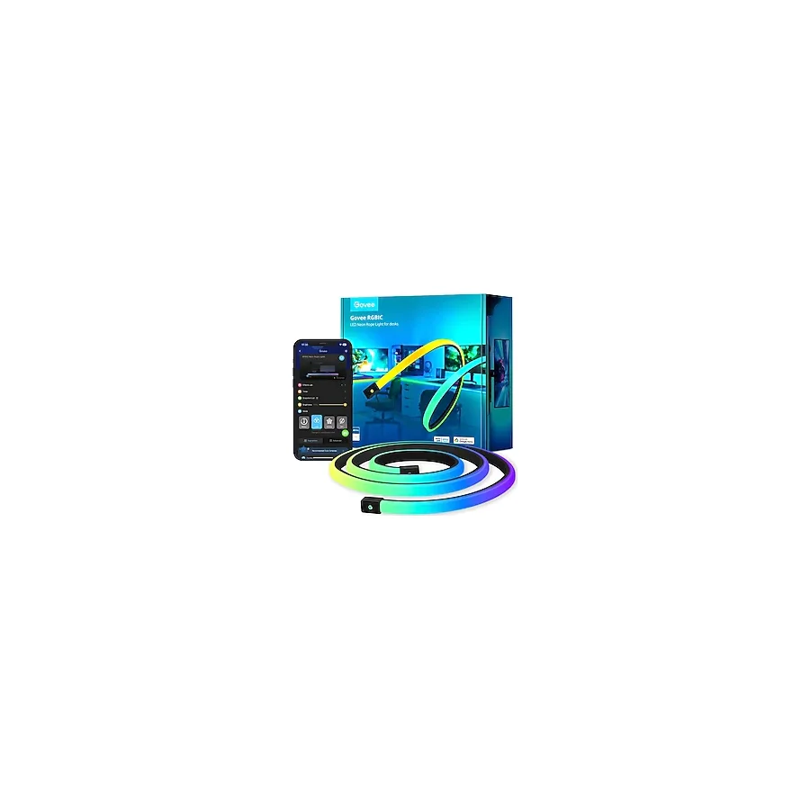 Oyun Masası İçin Govee Rgbıc Neon Led Şerit, 5M Oyun Led Şerit, Kesilebilir Led Şerit, Razer Chroma İle Uyumlu Neon Tabela, 11 Müzik, 64+ Sah
