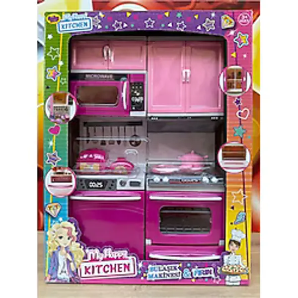 Oyuncak Aksesuarlı Fırın ve Bulaşık Makinesi 2'li Oyun Seti My Happy Kitchen Mutfak Setleri Evcilik