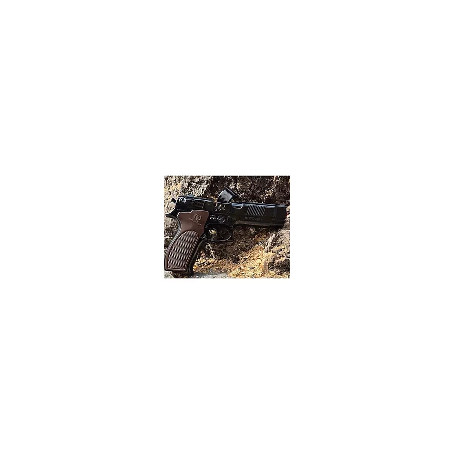 Oyuncak Baretta Silah Kapsül Patlatan Polis Tabanca Ful Demir Ağır Metal 22 Cm 5 Paket Kapsüllü