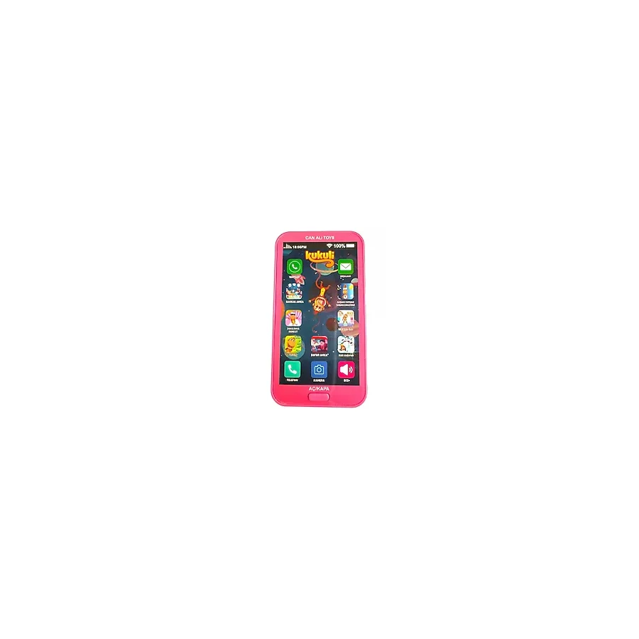 Oyuncak Kukuli Telefon Sesli Işıklı Müzikli Oyuncak Çocuk Telefonu - Pembe
