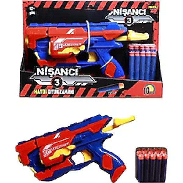Oyuncak Soft Mermi Atan Nişancı Nerf Oyuncak Silah Tabanca