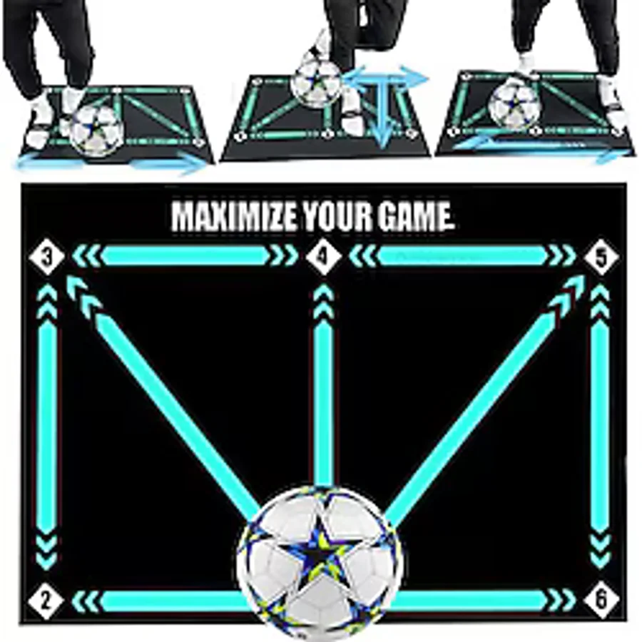 Oyuncakzade Futbol Antrenman Futbol Becerileri Zemin Halısı Top Kontrolü 60X90CM Kaymaz(Top Hediyeli)