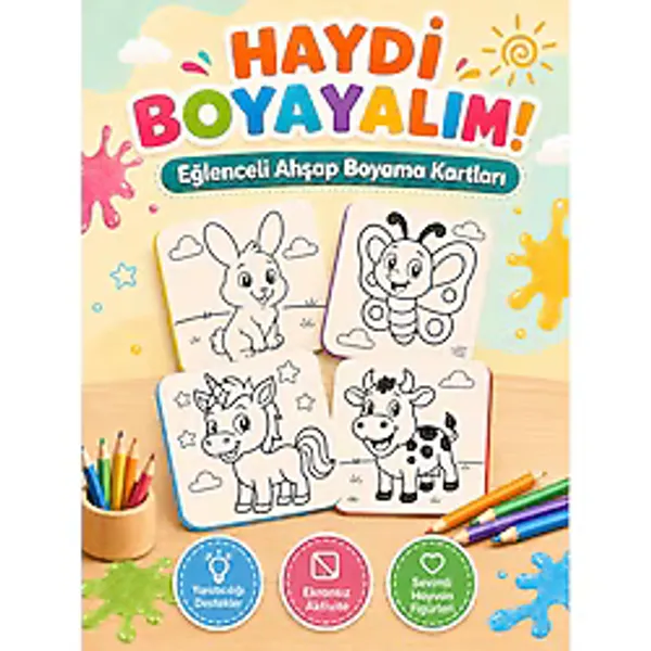 Oyunpuzz Montessori 4'lü Ahşap Boyama Seti - Duyusal Gelişim - Boya & Keşfet - Yaratıcılık & Renk Tanıma Geliştirici - 3 Yaş ve Üzeri - Eğitici Oyunlar - Yaratıcılık Geliştirici - Ekransız Aktivite