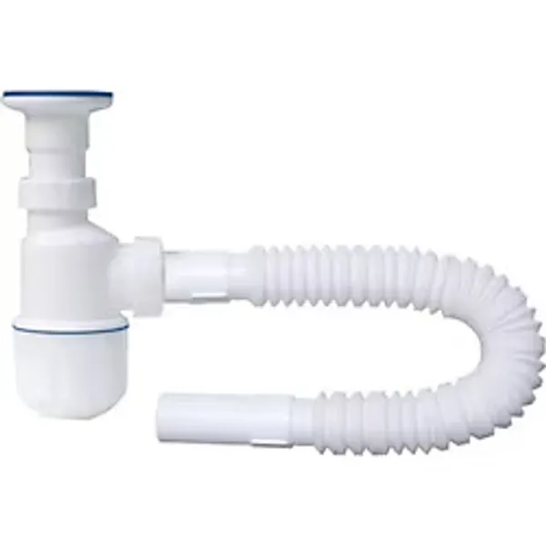 ÖZBEST Körüklü Tahliye Taslı Lavabo Evye Sifonu - Depolu Lavabo Evye Gider Borusu 75 Cm Gırtlak