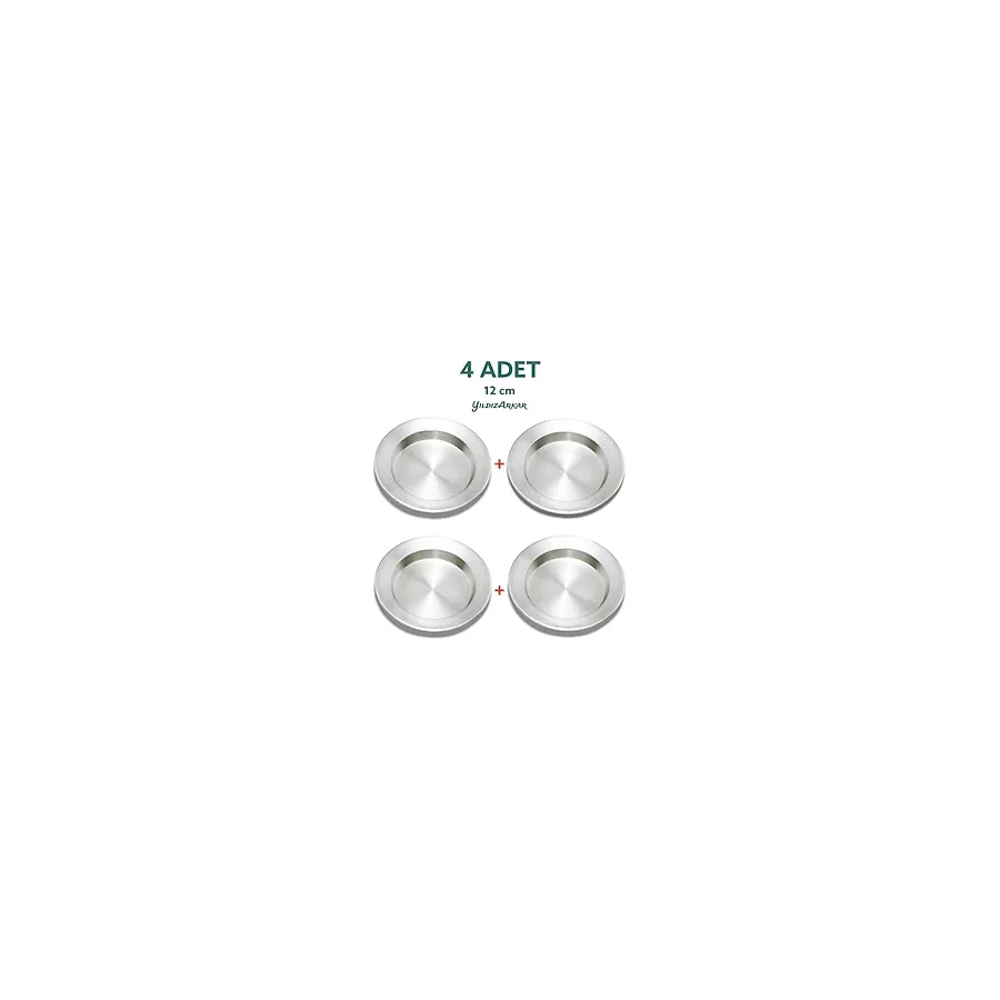 Özbience Alüminyum Künefe Kadayıf Tepsisi Tabağı 4'lü Set 12-18 cm - Altın - Gümüş - Bakır - Seçenek 1