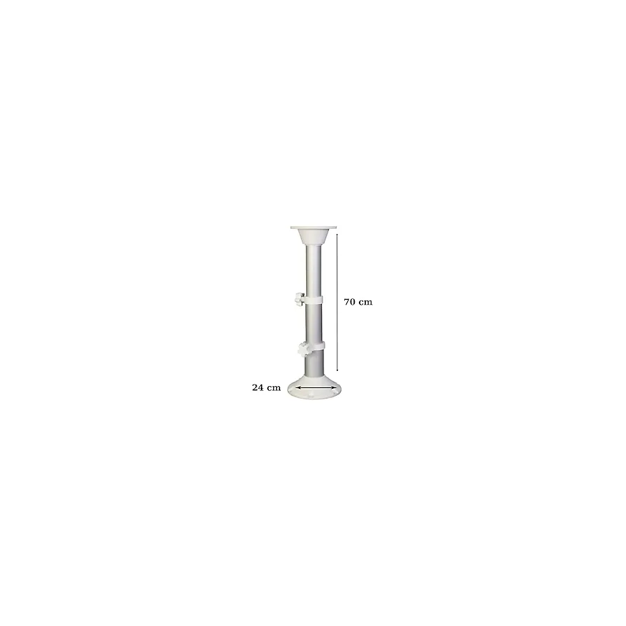 Özbience Teleskopik Tekne Karavan Masa Ayağı, 3 Kademe, 30-70 cm Ayarlanabilir - Ahşap - Beyaz