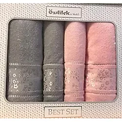Özdilek Camellia Gri-Pembe Best Havlu Set