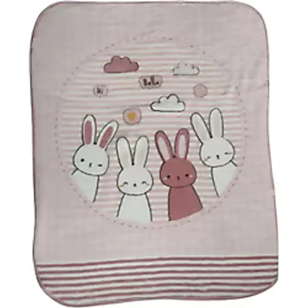 Özdilek Hello Rabbit 100x120 cm Pembe Bebek Battaniyesi