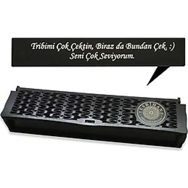 Özel Mesaj Yazılı Siyah Ahşap Elegance Hediye Tesbih Kutusu - M1