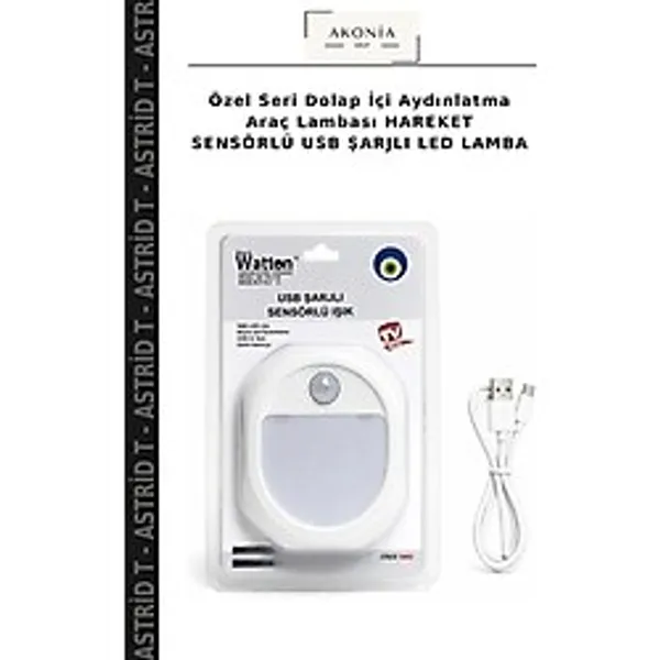Özel Seri Dolap Içi Aydınlatma Araç Lambası Hareket Sensörlü USB Şarjlı LED Lamba
