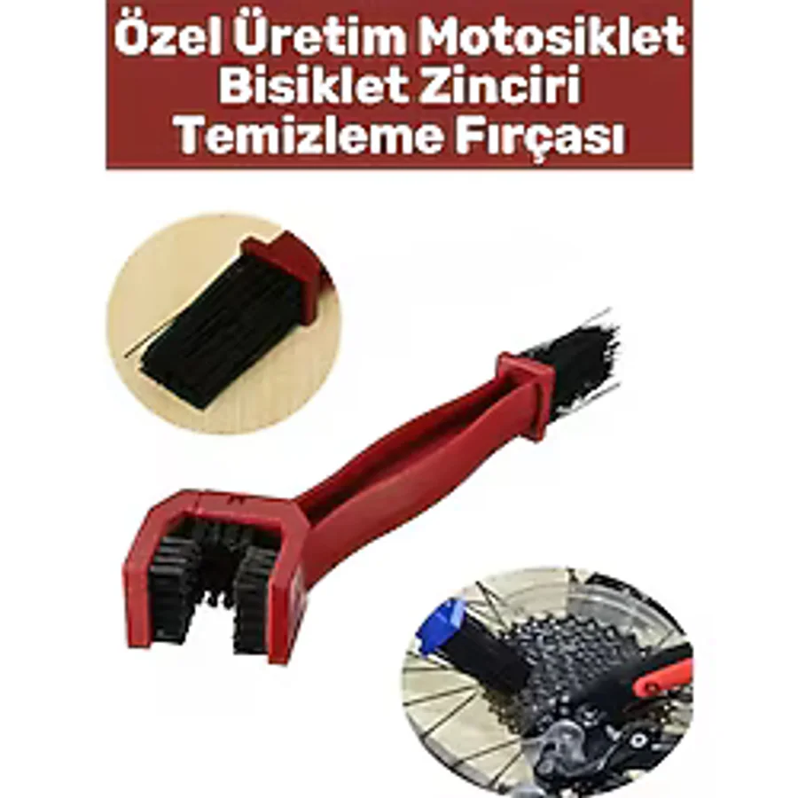 Özel Seri Yüksek Kaliteli Ergonomik Sert Dayanıklı Kıl Bisiklet Motosiklet Zinciri Temizleme Fırçası