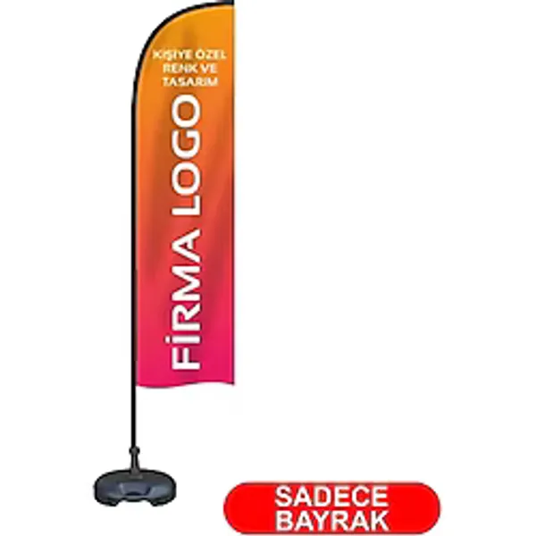 Özel Tasarımlı Yelken Bayrak 75x300cm (Sadece Bayrak)