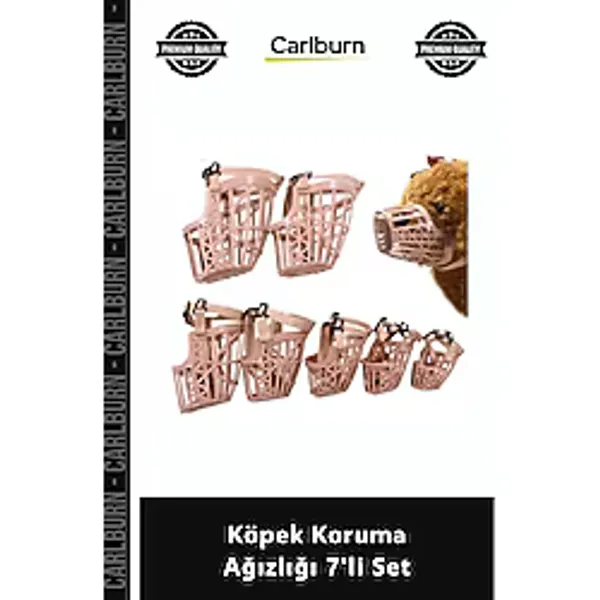 Özel Üretim Dayanıklı Plastik Ayarlanabilir Kayış Konforlu Güvenli Köpek Koruma Ağızlığı 7'Li Set
