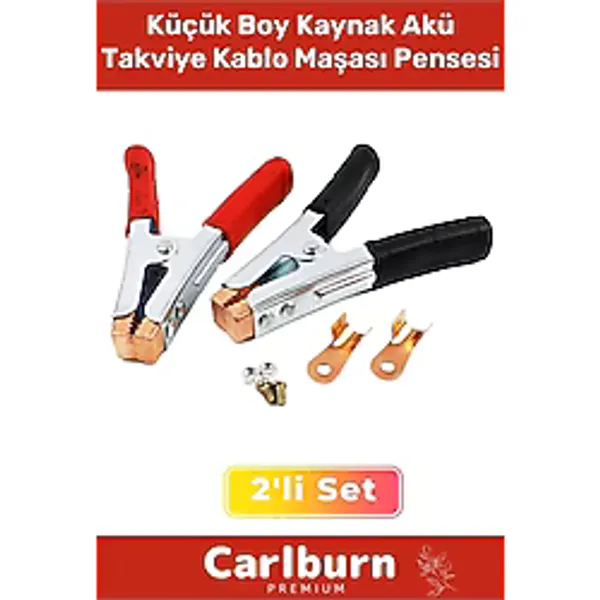 Özel Üretim Güçlü Yay Mekanizmalı 2'li Artı Eksi Küçük Boy Kaynak Akü Takviye Kablo Maşası Pensesi