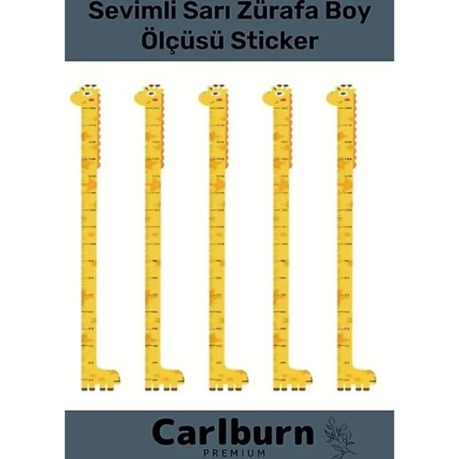 Özel Üretim İz Bırakmayan Çift Taraflı Bantlı Silinebilir Ev Sevimli Sarı Zürafa Boy Ölçüsü Sticker