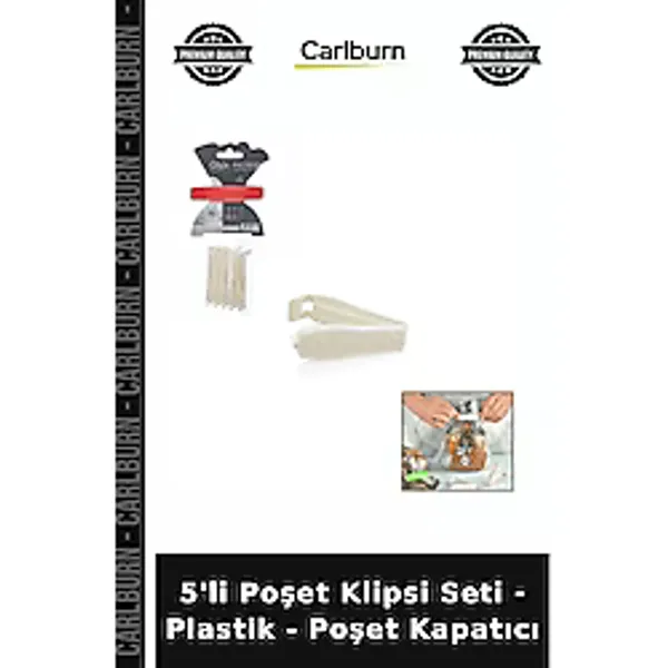 Özel Üretim Pratik Mutfak Çiçek Desenli Saklama 5'Li Poşet Klipsi Seti - Plastik - Poşet Kapatıcı