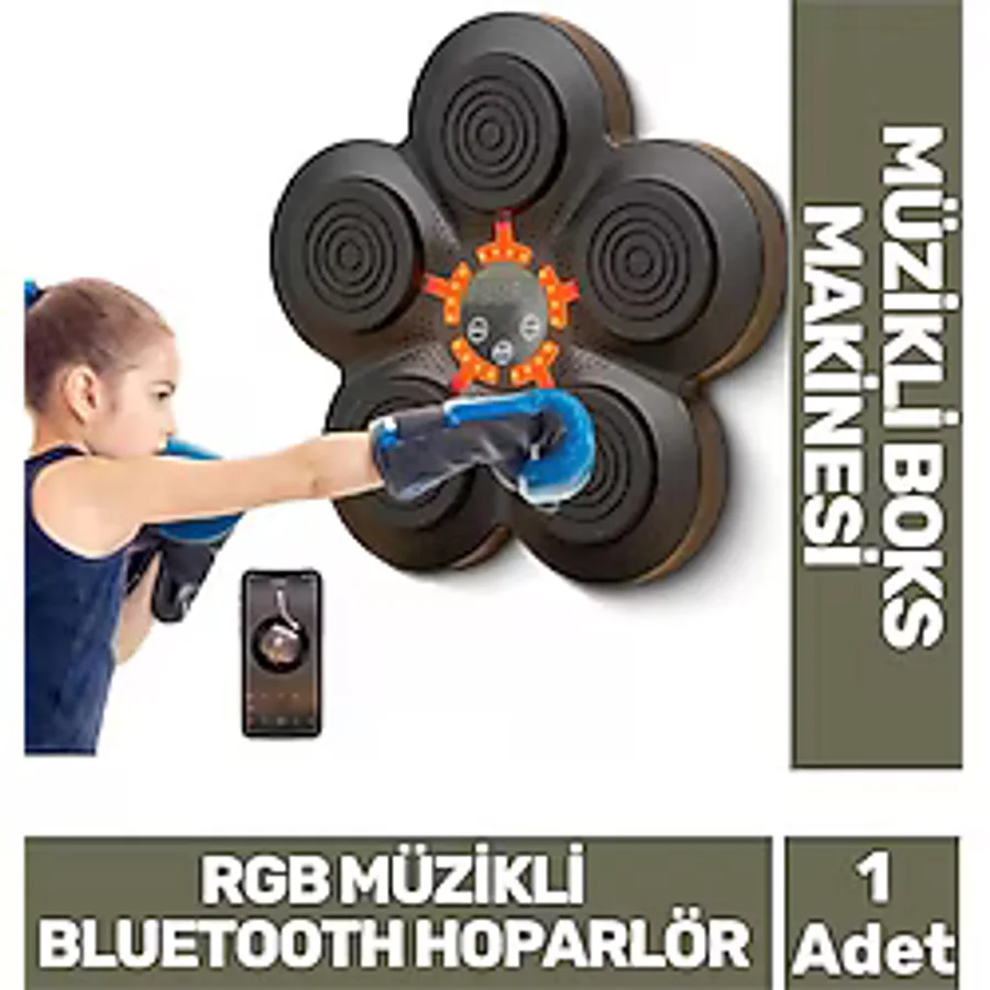 Özel Üretim Rgb Müzikli Bluetooth Hoparlör Genç Yetişkin Boks Egzersiz Müzikli Boks Makinesi