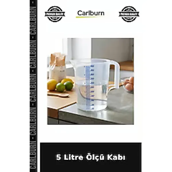 Özel Üretim Şeffaf Mutfak Profesyonel Geniş Hacimli Ergonomik 5 Litre Ölçü Kabı