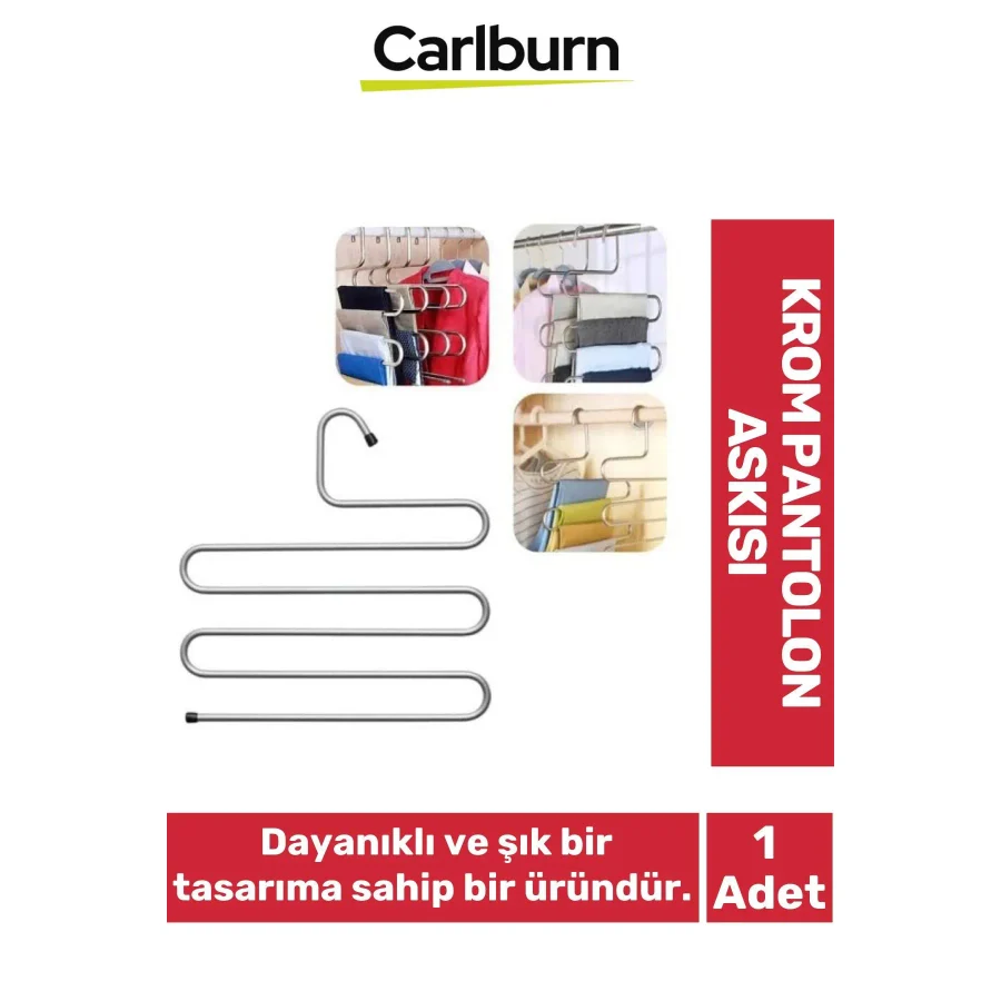 Özel Üretim Uzun Ömürlü Yer Tasarrufu Sağlayan Düzenleyici Organizer Paslanmaz Krom Pantolon Askısı