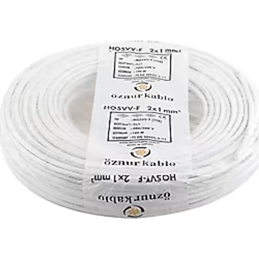 Öznur 2x1 Mm Ttr Kablo 100 Mt Beyaz