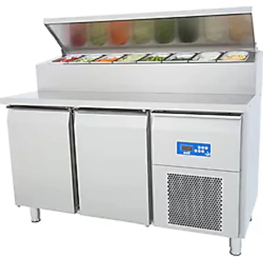 Öztiryakiler Çift Inox Kapılı Buzdolabı, Pizza Hazırlık Tablalı, Tag 270 Ntv, 142x70 Cm