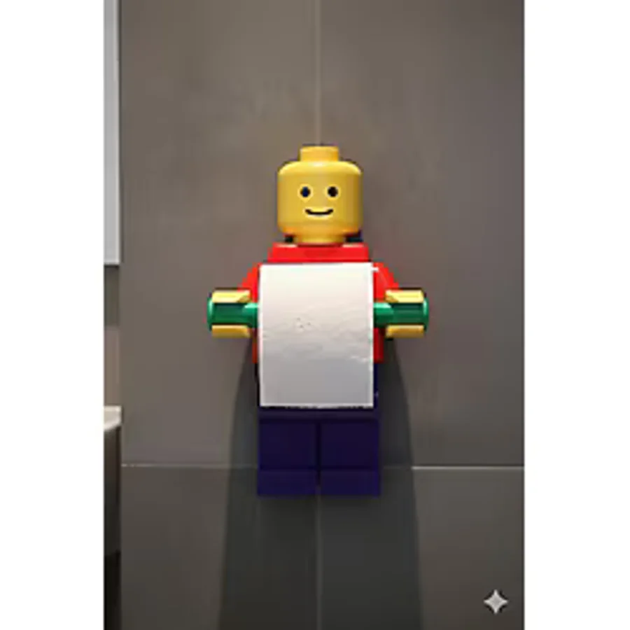 ÖZTÜRK MAKİNE Tuvalet Kağıdı Tutucu Tuvalet Kağıtlığı - Büyük Boy -Lego Adam Tuvalet Kağıdı Tutucu