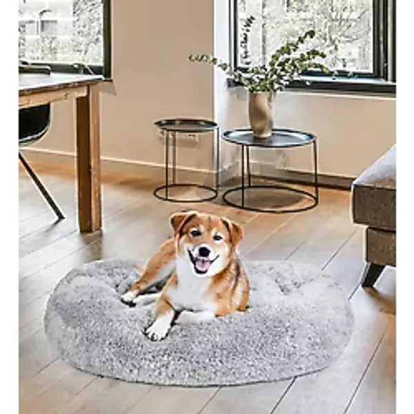 Pabtex Peluşçu Dayı Peluş Köpek Yatağı - Yumuşak ve Konforlu Evcil Hayvan Yatağı - Gri - S