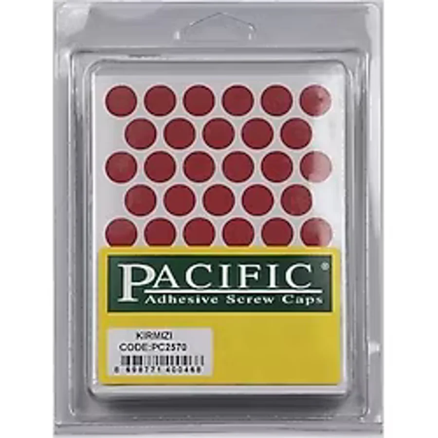 Pacific Yapışkanlı Vida Tapası Parlak Kırmızı 5'li