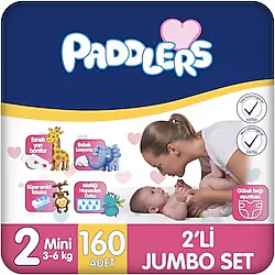 Paddlers 2 Numara Mini 160'lı Bebek Bezi