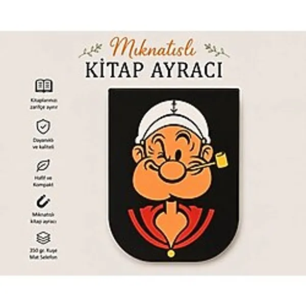 Pagos Yayınları Mıknatıslı Kitap Ayracı (4x6 cm / 350 Gr. Kuşe Mat Selefon) - Temel Reis