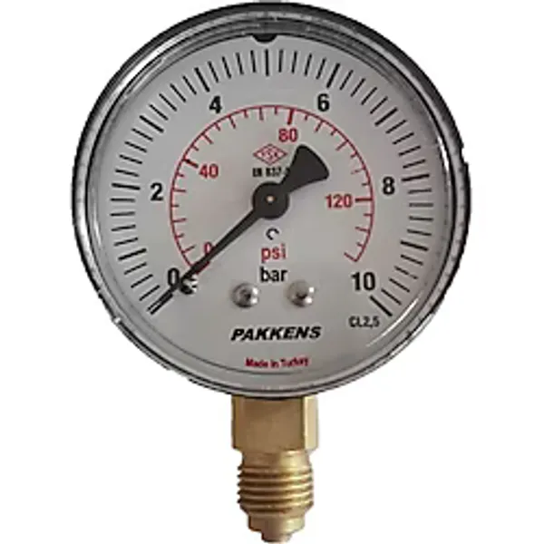 Pakkens 63 Mm Manometre 0-10 Bar Alttan Bağlantılı Hassas Ölçüm Özellikleriyle