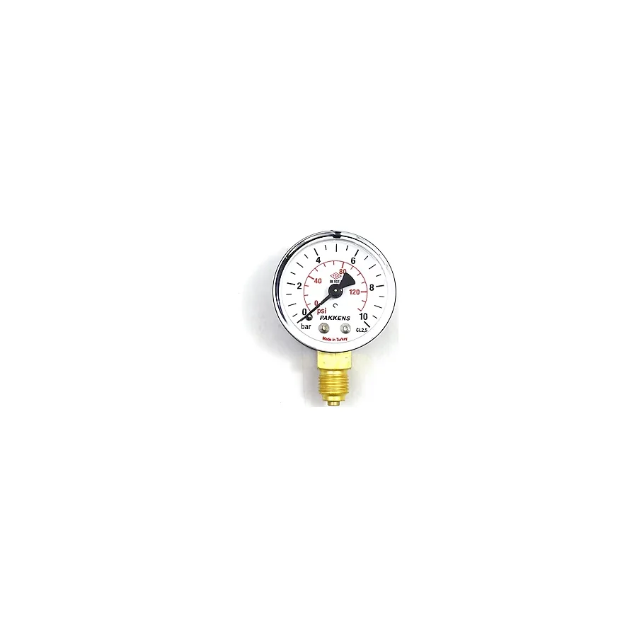 Pakkens Çap 63 0/160 Bar Kuru Tip Basınç Ölçer, Manometre, Basınç Göstergesi 1/4''