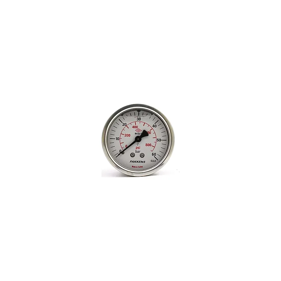 Pakkens Çap 63 Arkadan Bağlantılı Panotipi Yağlı / Gliserinli Manometre, Basınç Ölçer 1/4" - 2,5 Bar