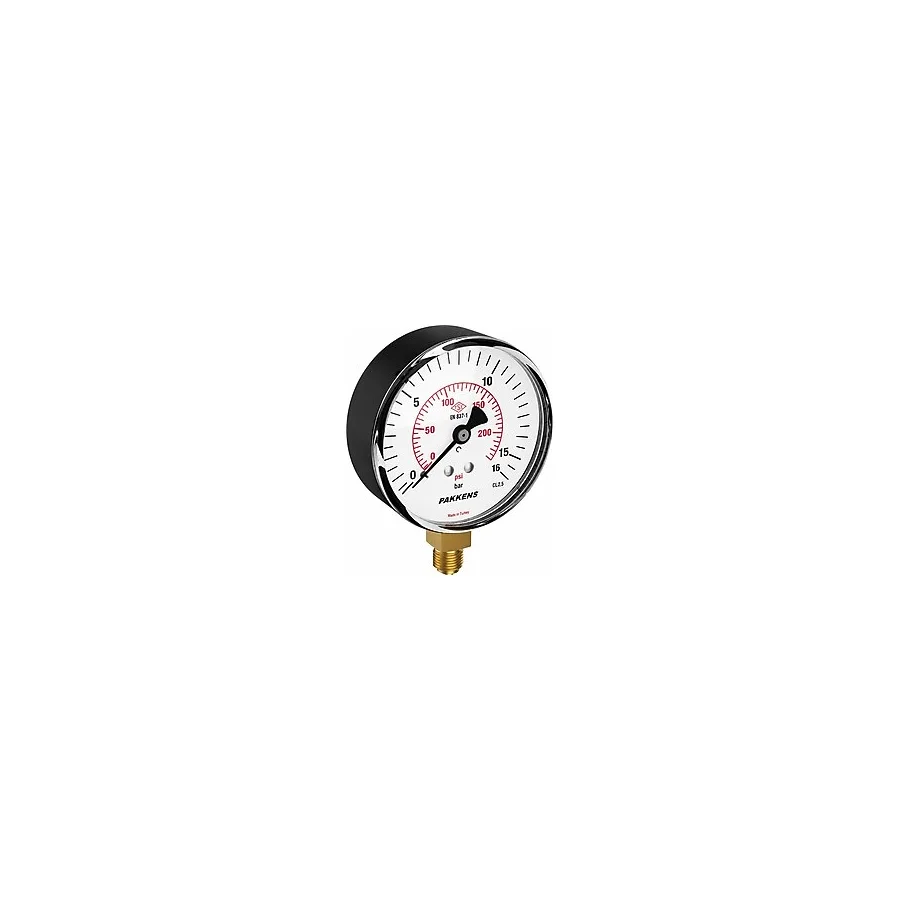 Pakkens Manometre Nw 63 Alt Bağlantılı 6 BAR