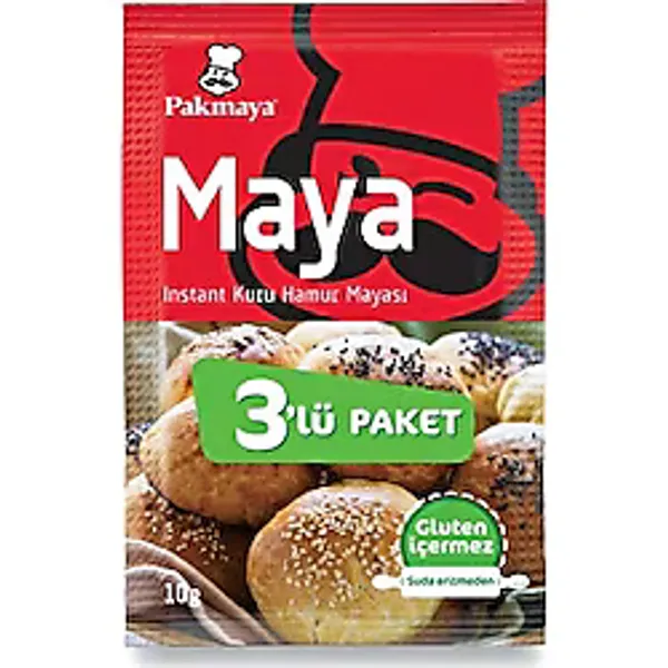 Pakmaya 10 gr 3'lü Paket Instant Kuru Maya