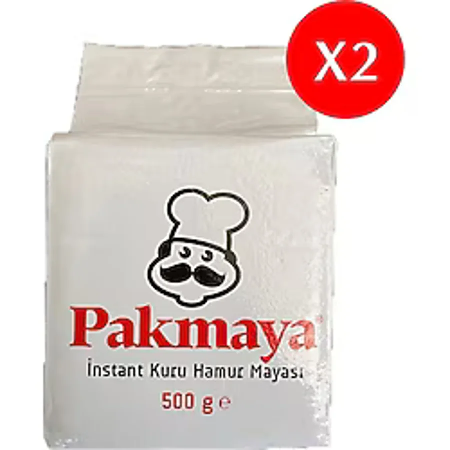 Pakmaya Instant Kuru Hamur Mayası 500 gr x 2 Adet