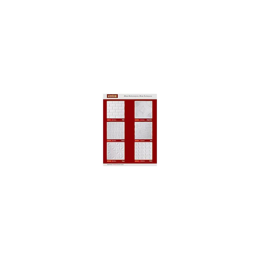 Pakpiyer Tavan Kaplama Kartonpiyer Stropiyer 50X50 Rüzgar Gülü Tavan Kaplama 20 Ad -5m2 (50X50) - Çok Renkli