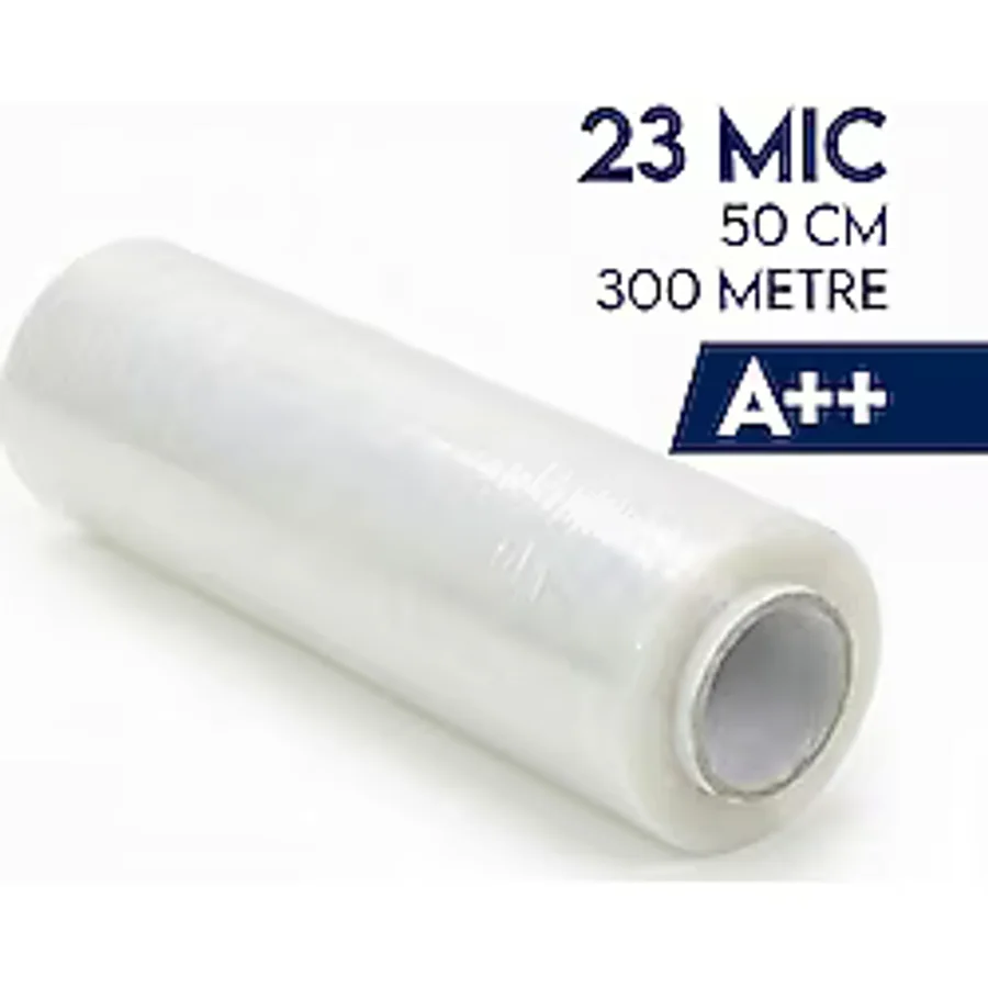 Palet Streç Film 23MIC 50CM x 300 mt (Şeffaf) Ultra Güçlü Sarım