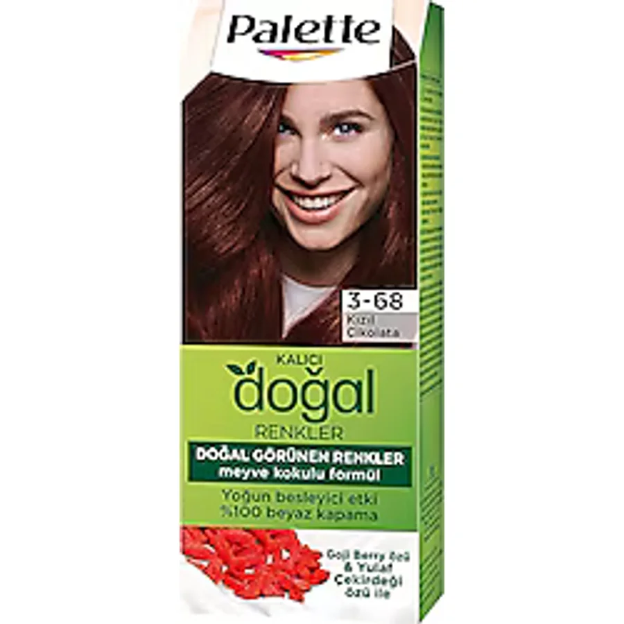 Palette Kalıcı Doğal Renkler 3.68 Kızıl Çikolata Saç Boyası