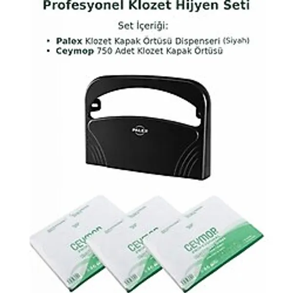 Palex Klozet Kapak Örtüsü Dispenseri Siyah+ 3 x 250 Adet Klozet Kapak Örtüsü Seti
