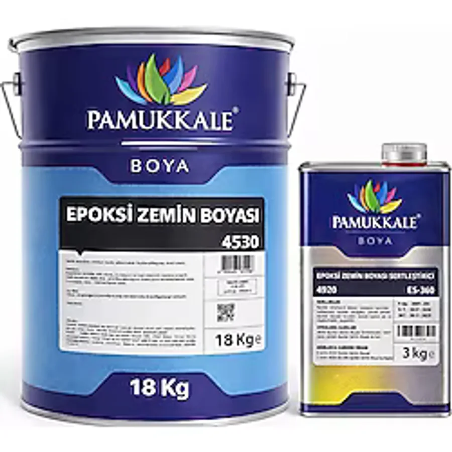 Pamukkale 4530 Epoksi Zemin Boyası 18+3 Kg Antrasit Gri Ral 7016