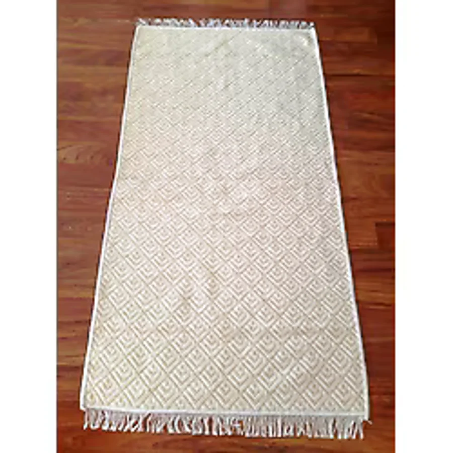 Pamuklu Cotton Kilim Çift Taraflı Yıkanabilir Dekoratif (80x150) - Sarı v2