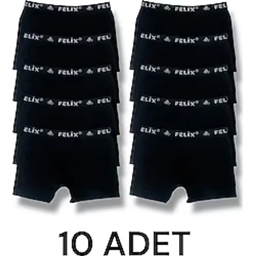 Pamuklu Likralı Erkek Boxer 10'lu Paket