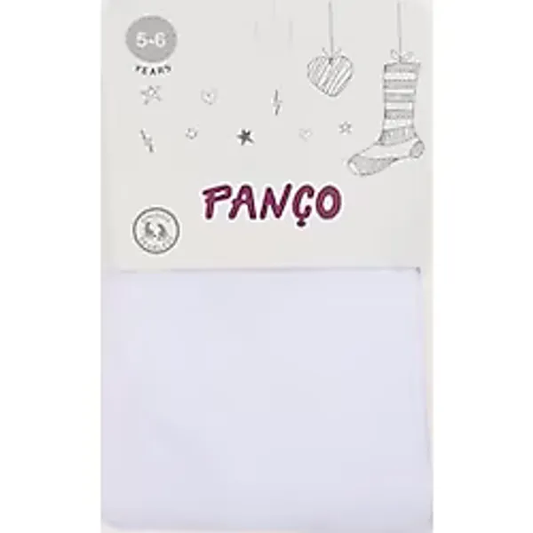 Panço Kız Çocuk Pamuklu Beyaz Külotlu Çorap