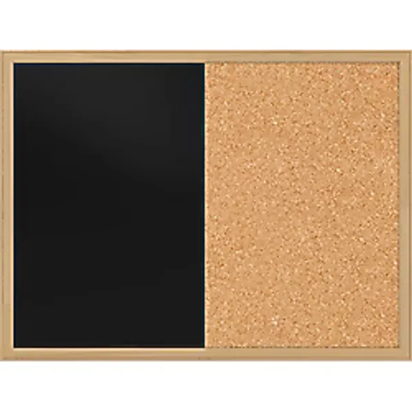 Panda Çift Fonksiyonlu Mantar Pano + Siyah Yazı Tahtası 60 cm x 90 cm