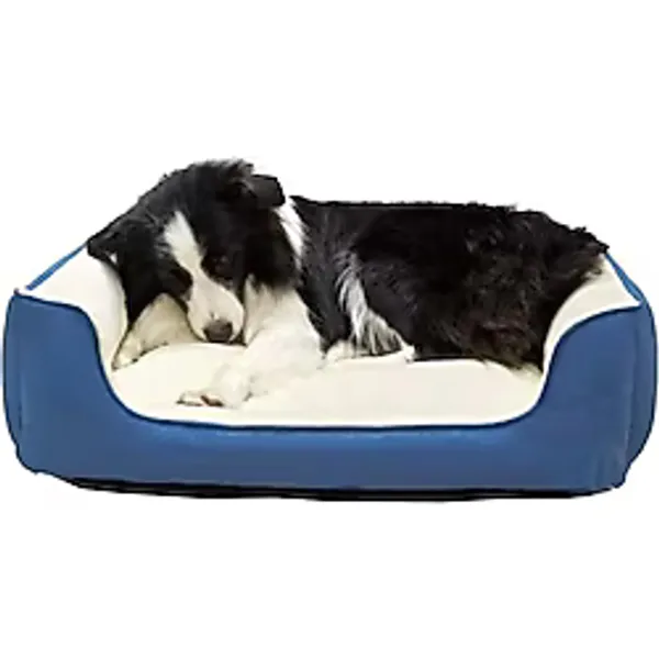 Panda group Peluş Köpek Yatağı-Silinebilir -Yıkanabilir-Büyük Irk--Pofuduk Peluş Mavi mınder - 80 x 100 cm